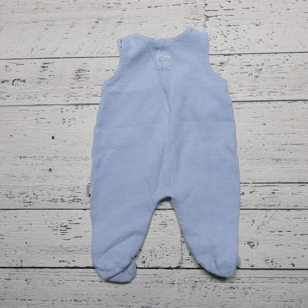 Classic Pooh Overalls Baby Boys 0-3 Months Blue Knit Footed Winnie The Pooh